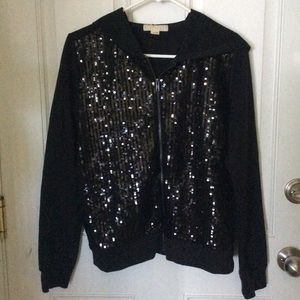 Sequins zip hoodie